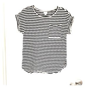 XS Black Striped Tee